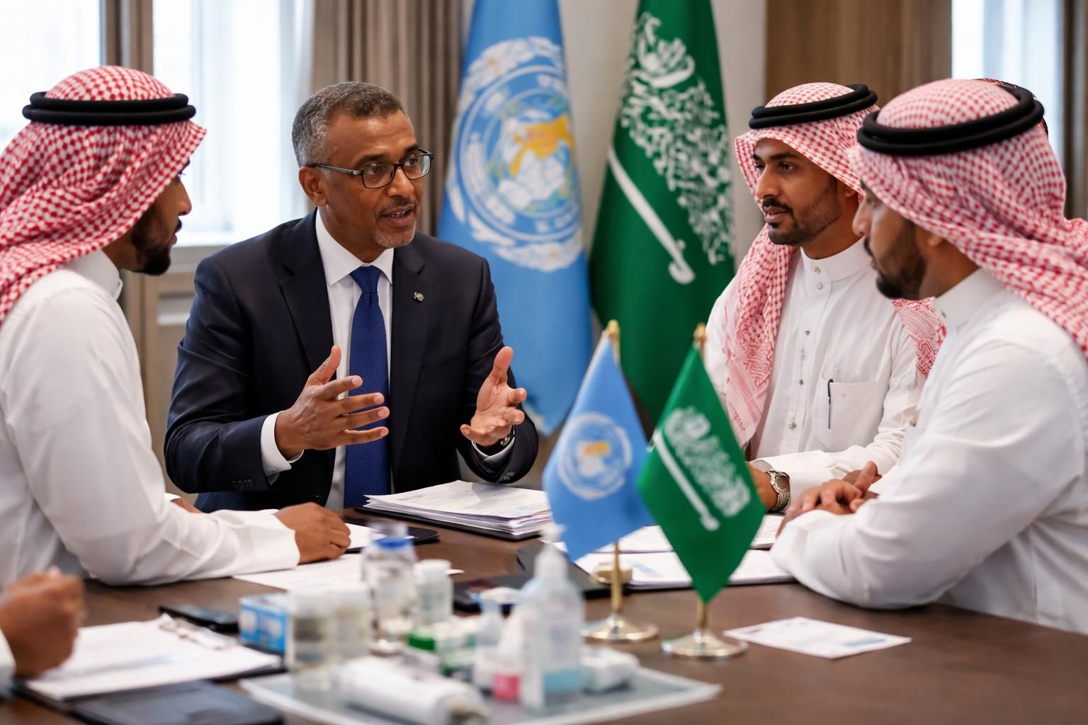 le directeur régional de l'oms intensifie la collaboration sanitaire et améliore l'accès aux produits médicaux essentiels lors de sa visite officielle en arabie saoudite.