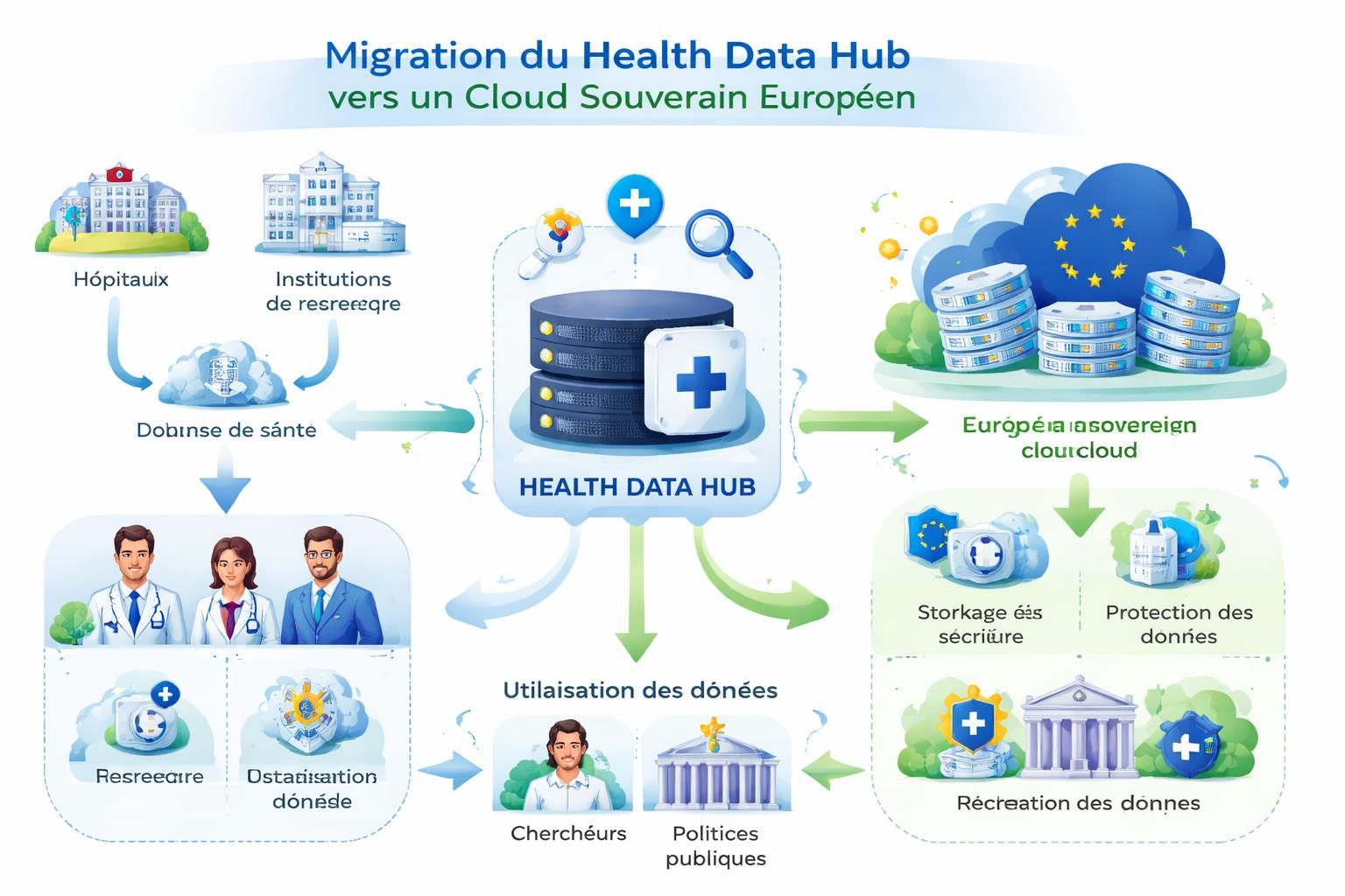 le health data hub français renonce à microsoft pour adopter un cloud souverain européen, renforçant ainsi la sécurité et la confidentialité des données de santé.