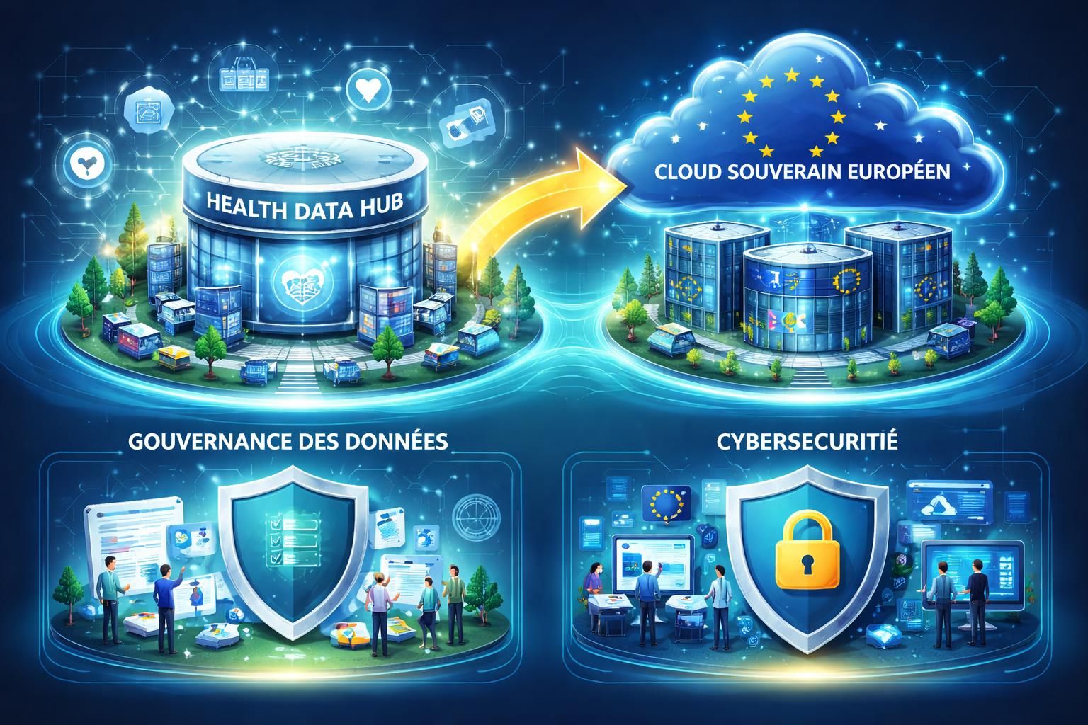 le health data hub vise à remplacer microsoft pour les données de santé, mais rencontre des difficultés avec les exigences de certification secnumcloud, au cœur des ambitions technologiques de l'état français.