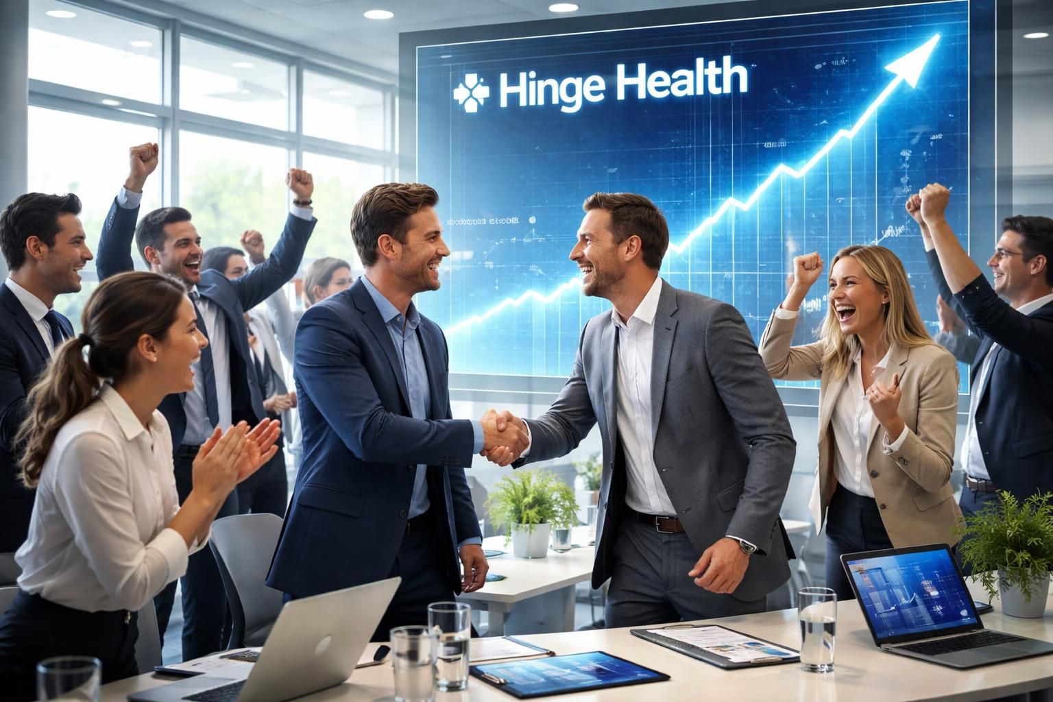 hinge health dépasse largement ses prévisions de chiffre d'affaires, entraînant une forte augmentation de sa valorisation sur le marché.