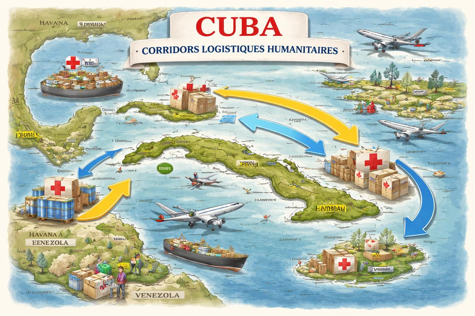 l'onu engage des pourparlers pour un plan d'aide humanitaire d'urgence afin de répondre à la crise aiguë que traverse cuba, visant à soulager la population en difficulté.