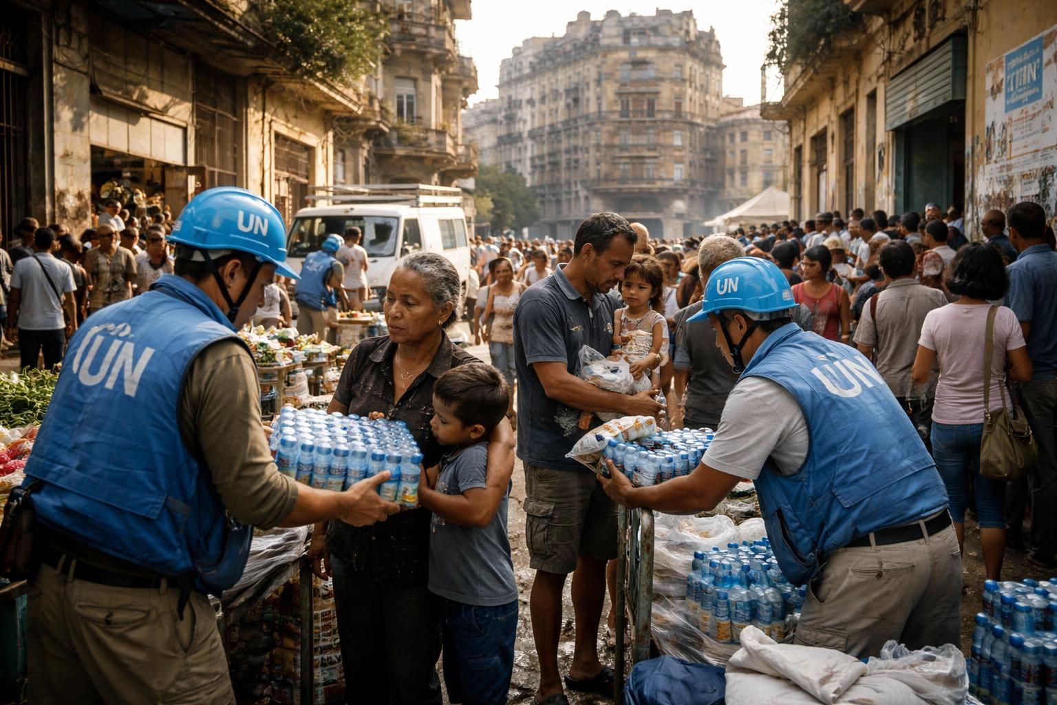 l'onu entame des pourparlers pour un plan d'aide humanitaire d'urgence afin de soutenir cuba confrontée à une crise aiguë, visant à apporter secours et stabilité à la population.