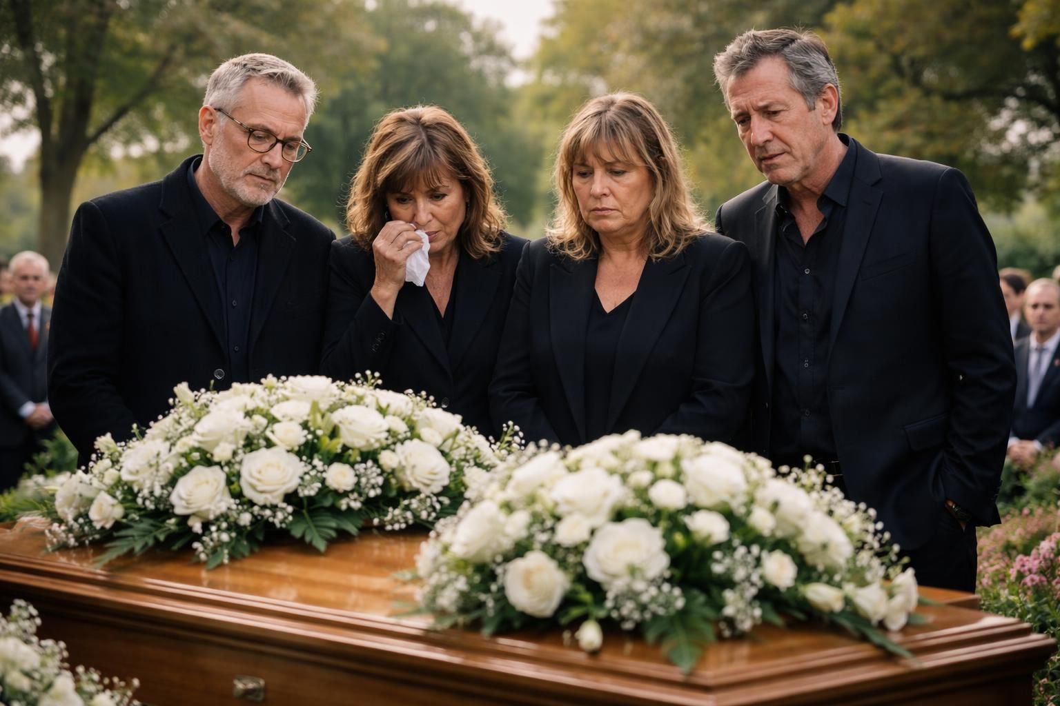 découvrez les hommages émouvants rendus à isabelle mergault par laurent ruquier, michèle bernier, christine bravo et jean-luc reichmann lors de ses obsèques.