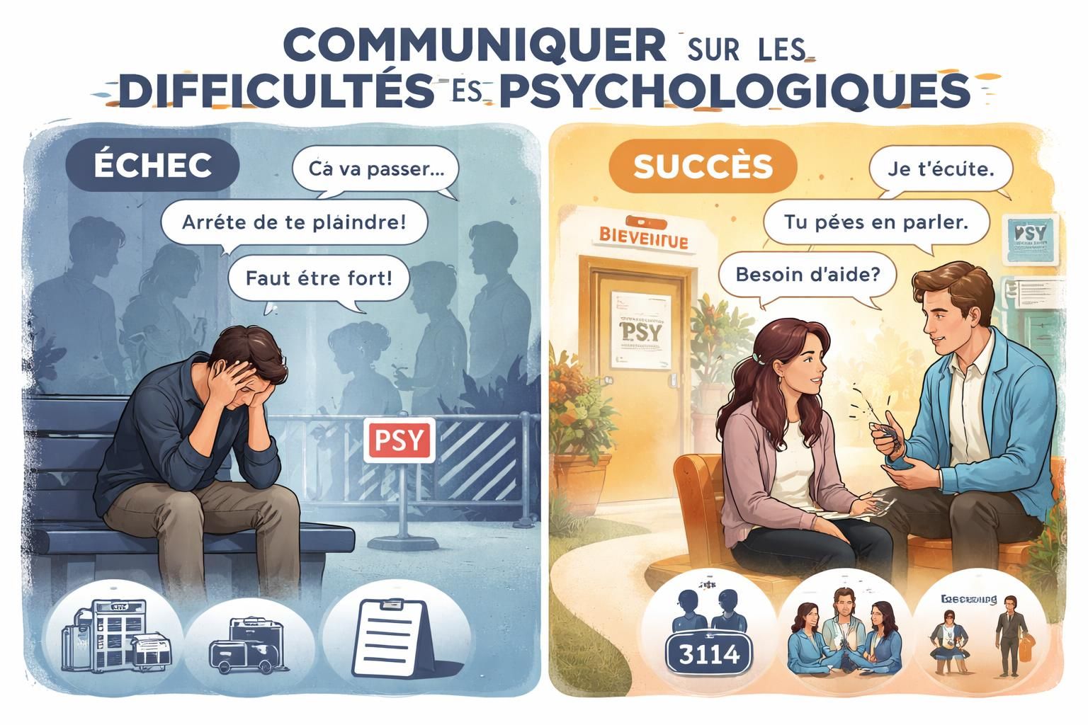 découvrez comment près d'une personne sur deux conserve ses difficultés psychologiques pour elle, selon une récente étude sur la santé mentale.