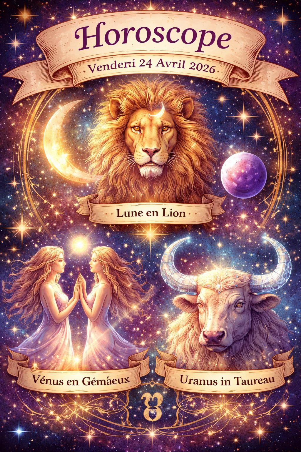 découvrez votre horoscope du vendredi 24 avril et préparez-vous aux changements possibles en santé, amour et argent pour bien vivre cette journée unique.